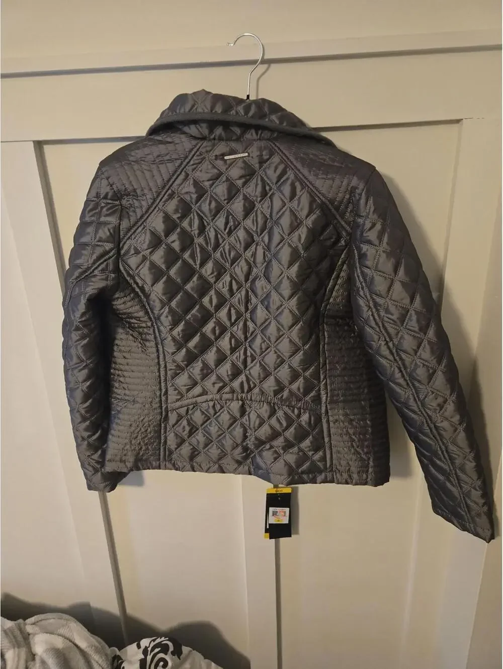 Marc New York Andrew Marc Quilted Metallic Silver Puffer Jacket Size S - Picture 2 of 5